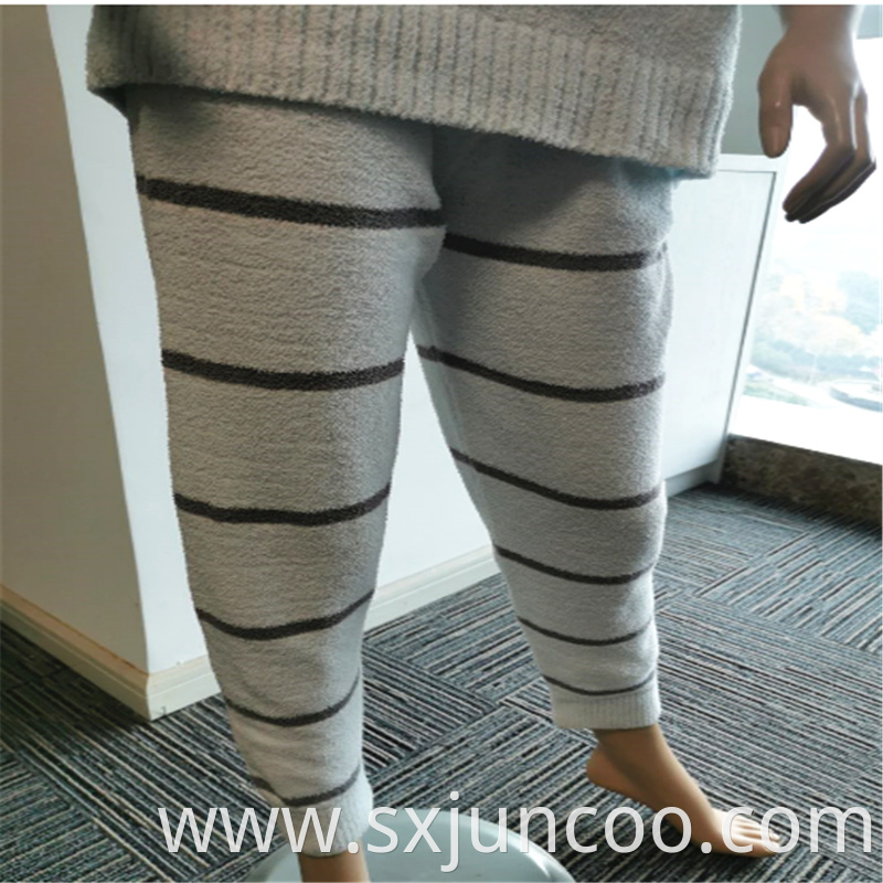 Striped Printed Ladies Indoor Flannel Pajamas Long Pant